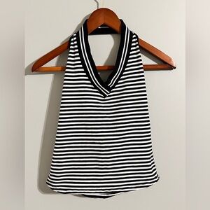 Fashion Bug ❤️ Black and White Striped Halter Top